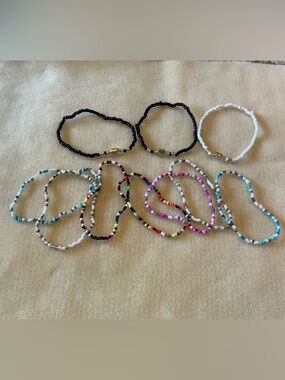 Colorful Beaded Stretch Bracelet Set - Multicolor, set of 10!